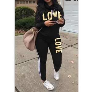 2 piece casual love outfit